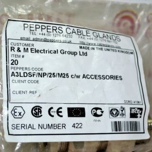 Взрывозащищенный кабельный ввод из латуни | Explosion-proof brass cable gland | Peppers A3LDSF/NP/25/M25