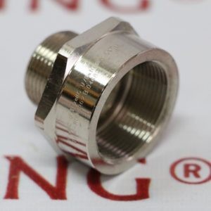 Взрывозащищенный переходник из никелированной латуни | Explosion-Proof Brass Nickel Plated Adapter | NordEX серии А M25 (M) x M32 (F) | А25-32