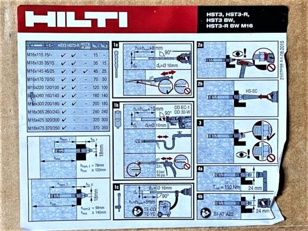 Анкер-шпилька HILTI HST3 M16x260 160140 (3)