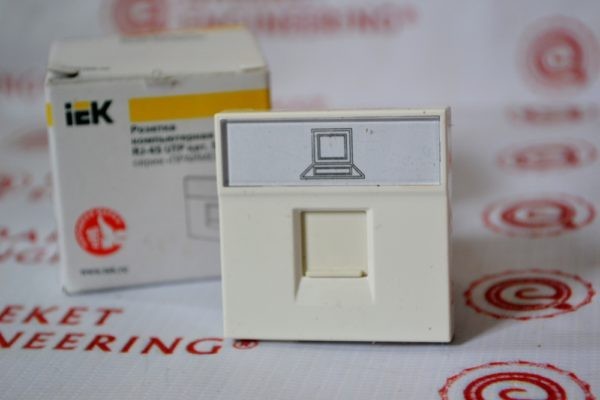 Розетка компьютерная RJ45 UTP категория 5e 1 модуль CKK-40D-RI1-K01 IEK (3)
