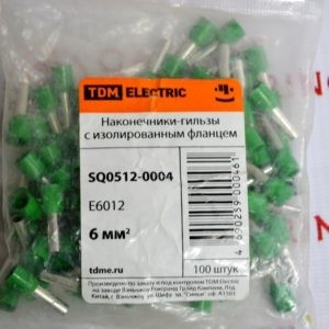 Tdm наконечник-гильза Е6012 6мм2 с изолированным фланцем | SQ0512-0004
