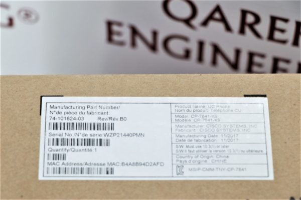 Cisco CP-7841-K9 IP-телефон с 4 линиями, встроенным коммутатором 2 x FE RJ-45, 2 x GE PoE, 4 программируемые кнопки для быстрого вызова LCD 396×162 BW, гарнитура RJ-9 (1)