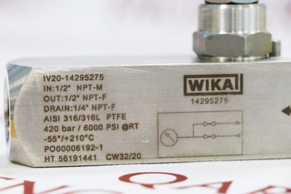 WIKA Запорно-спускной двухвентильный блок IV201 УГЛОВОЙ 12 NPT M - 12 NPT F 316316L ВЕНТИЛЯЦИОННЫЙ 14 NPT F PT 14295275 (3)