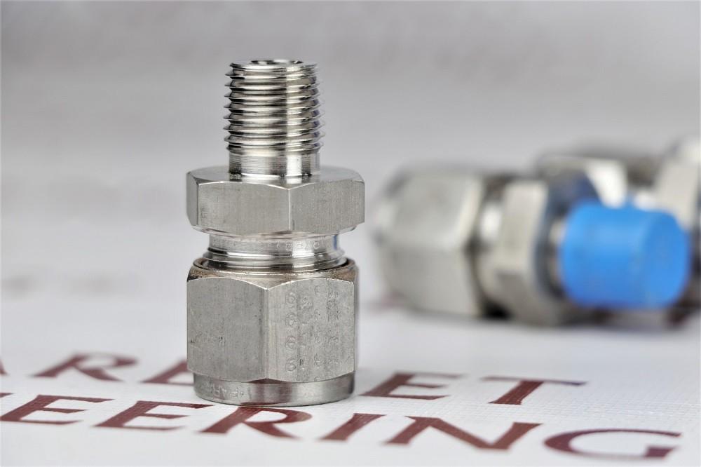 Трубный фитинг Parker, соединение с наружной резьбой NPT — серия A-LOK | #M12MSC1/4N-316