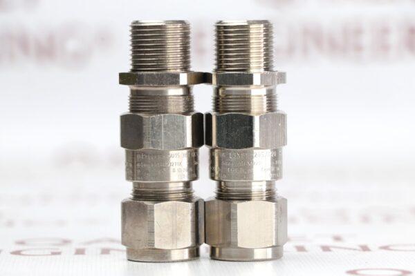 Explosion-proof brass nickel plated cable gland Взрывозащищенный кабельный ввод из никелированной латуни Peppers E3WBFNP20SM20 (1)