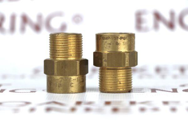 Explosion-proof brass adapter Взрывозащищенный переходник из латуни CMP 737-PG13.5(M)XM20(F) (2)